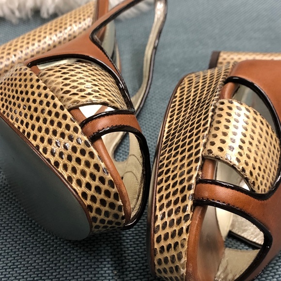 NIB D&G Snakeskin Platform Slingback Heels Sz 39 - Picture 6 of 13